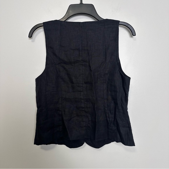 J. Crew Scoopneck linen-blend vest Black Size 6 BZ393 NWT - Picture 9 of 11